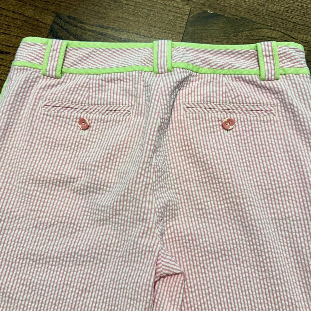 Lilly Pulitzer NADIA CAPRI Pink & White Stripped Seersucker Capri Pants Size 4 - Picture 4 of 5